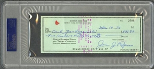 Carl Yastrzemski 1976 Boston Red Sox Signed Payroll Check